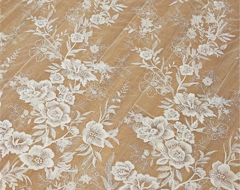 Floral Stickerei Spitze Stoff: Off-White Tüll Hochzeitskleid Spitze lose Ware