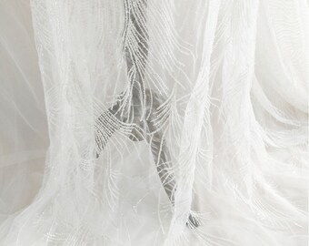 Koronka z cekinami 3D z koralikami: wykwintna koronka na suknię ślubną i welon ślubny