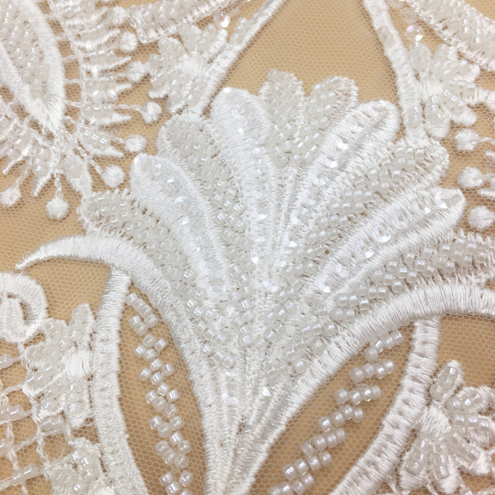 Heavy Beaded Lace Applique Wedding Dress Applique Embroidery - Etsy