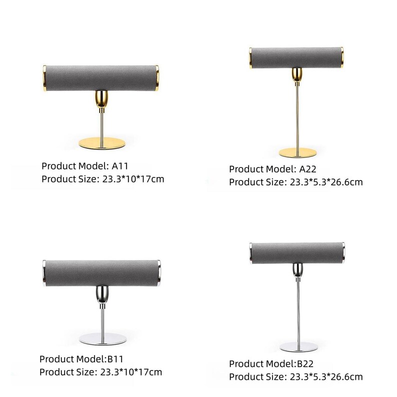 T Shape Bracelet Holder, Microfiber Bracelet Stand, Metal Base Jewelry