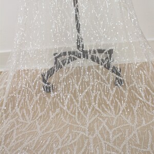 Couture Beaded Sequin Lace Fabric: 3D Bridal Wedding Dress Lace