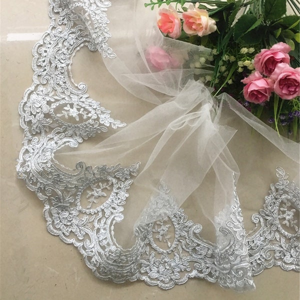 Gray Lace Trim Etsy