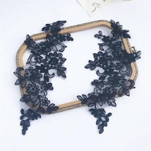 Floral Embroidery Lace Applique: Corded Tulle Wedding Dress Embellishment