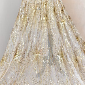 3- Colors 2019 New Exquisite Sequined Lace Fabric Tulle Mesh Lace Fabric Sell By The Yard