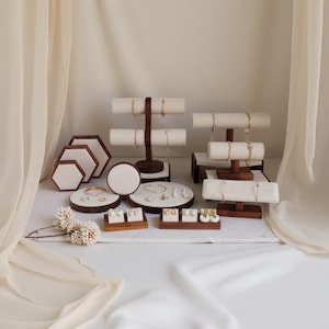 Walnut Jewelry Organizer Box: Necklace Display Stand