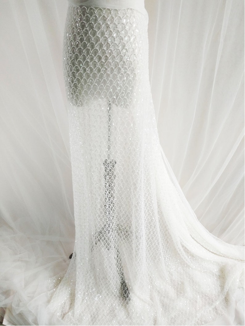 Beautiful 3D Beaded Lace Fabric Wedding Dress Fabric High Etsy