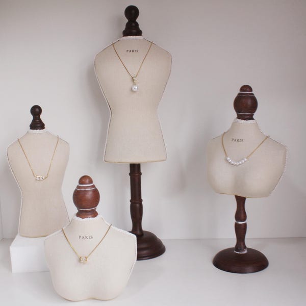 Mannequin sieradendisplay buste standaard, houder voor kettingen, oorbellen en hangers