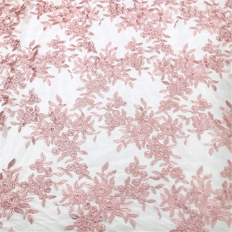 Mesh Embroidery Lace Fabric for Prom Dress Beautiful Floral Lace Fabric Tulle Guipure Lace Fabric By The Yard