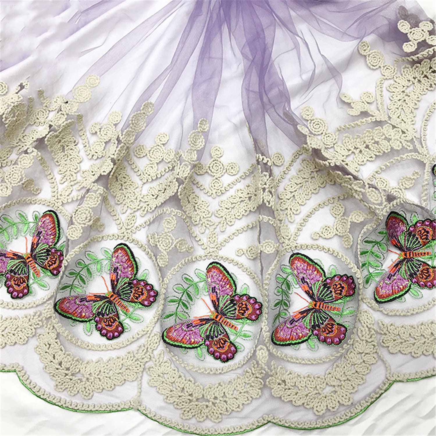 Beautiful Butterfly Lace Fabric Tulle Embroideyr Lace Fabric Etsy