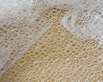 Tela de encaje nupcial bordado: encaje de guipur de tul de tres colores (130 cm de ancho)