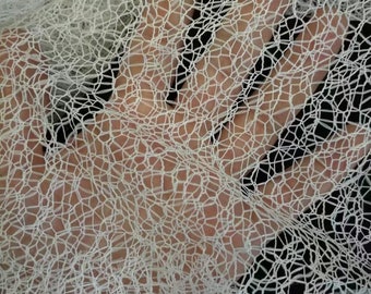 Geometric Tulle Fabric: Black & Off White Mesh, Wedding Veil DIY - By The Yard