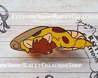 Pizza Rat Food Rats Hard Enamel pin Ratzza
