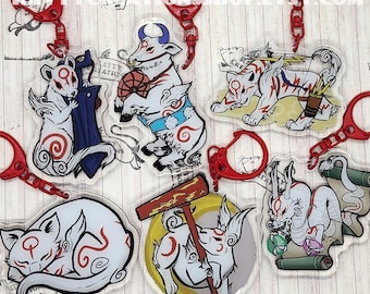 Zodiac year of animals set 1 Acrylic Keychain Charm Rat Ox Tiger Rabbit Dragon