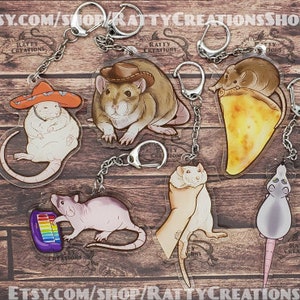 Rat meme Acrylic charm keychains series 1