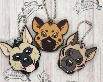 Hyena Keychain: Spotted, Striped, Aardwolf Key Cover