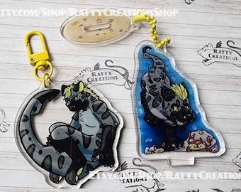 Riptide hyena shark hybrid furry  2.5 in acrylic keychain charm mini standee