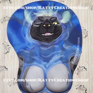 Riptide Hyena/shark-  Padded Pec |  Booty | boob | Ergonomic Mousepads Wrist Rest