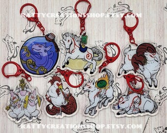 Zodiac year of animals set2  Acrylic Keychain Charm Snake Horse Sheep monkey rooster dog boar