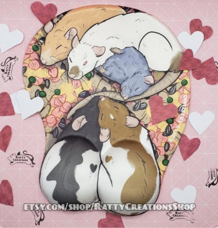 Oil Rats Rust Mouse Pad Rat Mousepad Padded Wrist Rest Ergonomic Ratpad Rat Res - Etsy