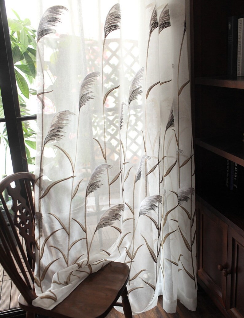 living room and bedroom sheer curtain, Custom modern sheer Curtains\uff0cfloral sheer