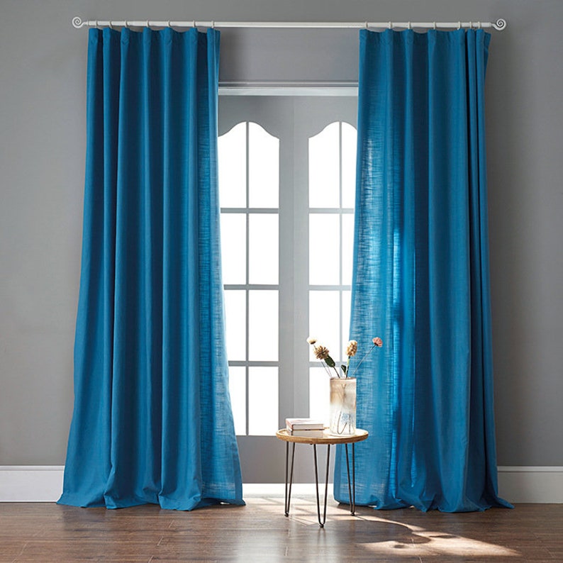9 colors plain curtain custom linen cotton curtain bedroom curtain,summer curtain living room drapes custom size