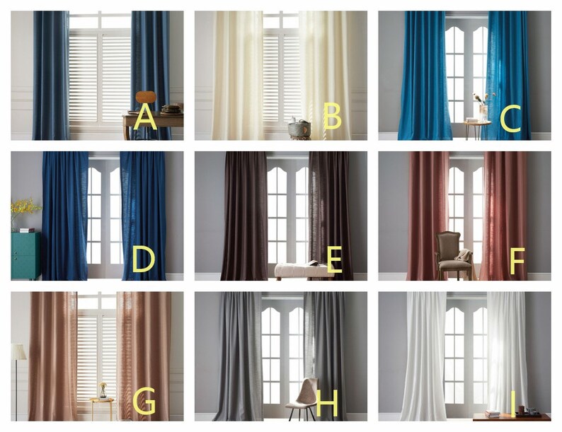 9 colors plain curtain custom linen cotton curtain bedroom curtain,summer curtain living room drapes custom size