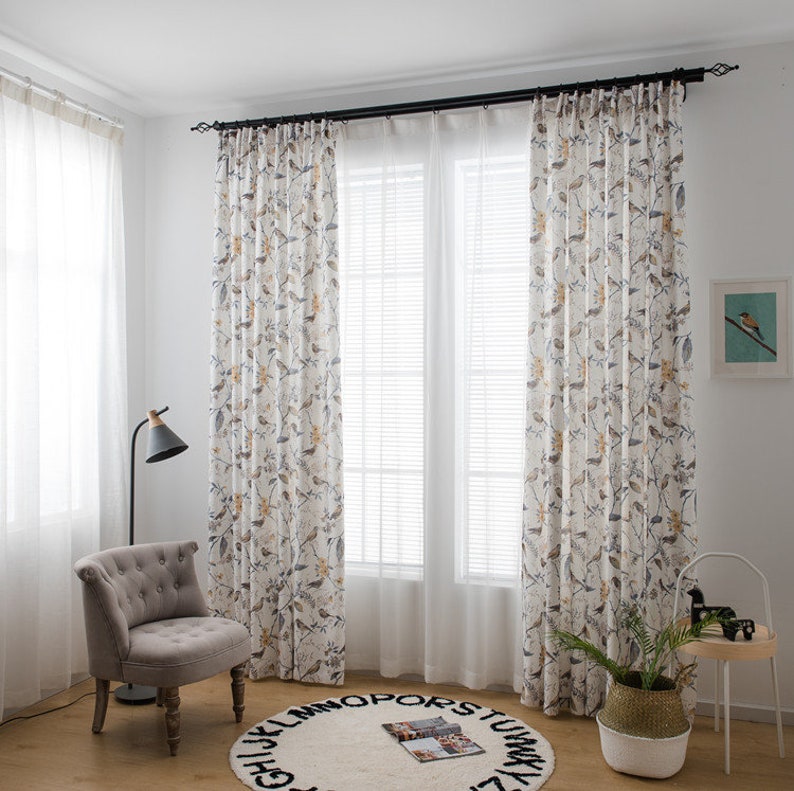 Custom French Style Floral Curtains Blackout Curtaincotton Etsy