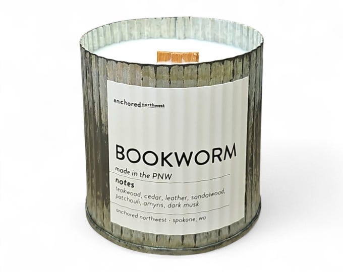 Bookworm | Book Lover Candle | Cozy Academic Aesthetic | Wood Wick Candle