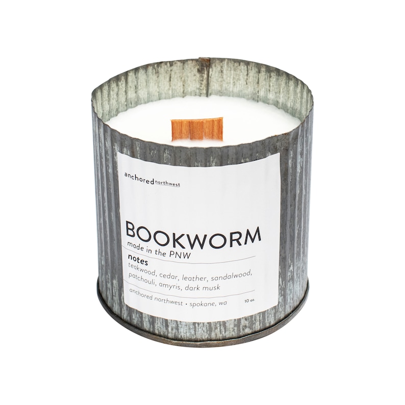 Bookworm Book Lover Candle Book Lover Gift Book Candle Scent Book Inspired Candle Literary Candle Soy Candle image 1