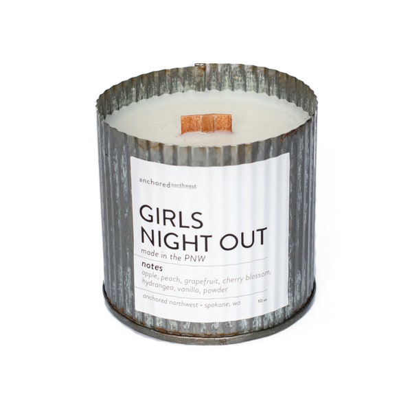 Girls Night Out | Modern Farmhouse | Wood Wick Candle | House Warming Gift | Coffee Table Decor | Lake House Decor | Bookshelf Decor