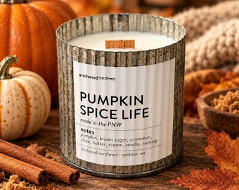 Pumpkin Spice Life Candle | Pumpkin Spice Fall Candle | Cozy Autumn Decor | Wood Wick Candle | Fall Gift for Her