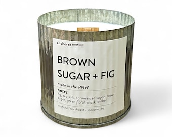 Brown Sugar & Fig | Warm Neutral Candle | Modern Rustic Aesthetic | Wood Wick