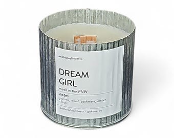 Dream Girl Candle, Jasmine Amber Candle, Cashmere Wood Scent, Soft Feminine Candle, Luxury Cozy Scent, Wood Wick Candle Gift