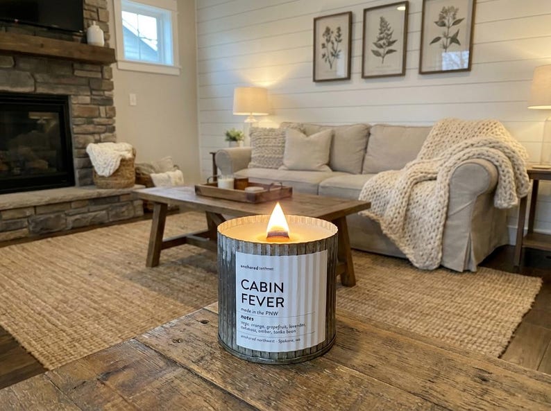 Cabin Fever | Winter Cabin Candle | Hygge Cozy Aesthetic | Wood Wick Candle image 4