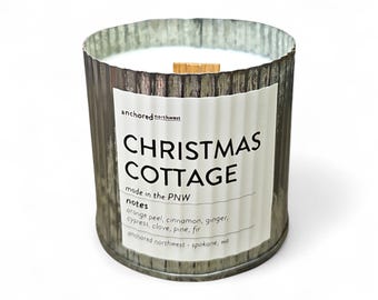 Christmas Cottage | Cozy Holiday Candle | Cottage Christmas Decor | Wood Wick