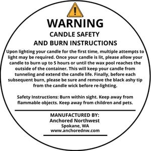 candle safety and burn instructions