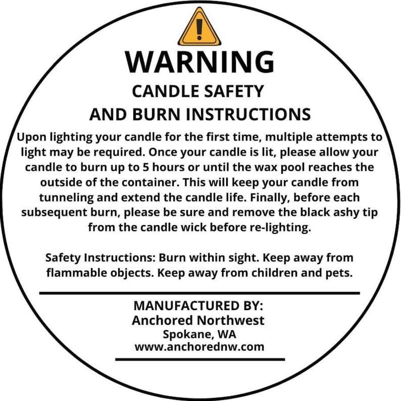 candle safety and burn instructions