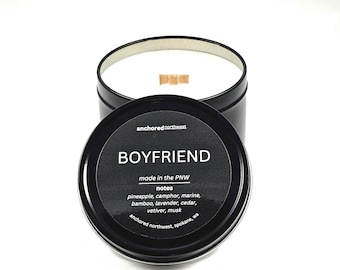 Boyfriend | Wood Wick Candle | Boyfriend Gift | Gift for Boyfriend | Man Candle | Birthday Gift | Gifts for Men | Gay Gifts | LGBTQ Gifts