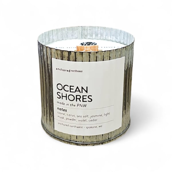 Ocean Shores Wood Wick Candle | Mother's Day Gift | Girlfriend Gift Ideas | Just Because Gift | Boyfriend Gift | Gift for Mom