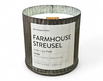 Farmhouse Streusel Candle Gift | Cinnamon Vanilla Cream | Cozy Fall Bakery Scent