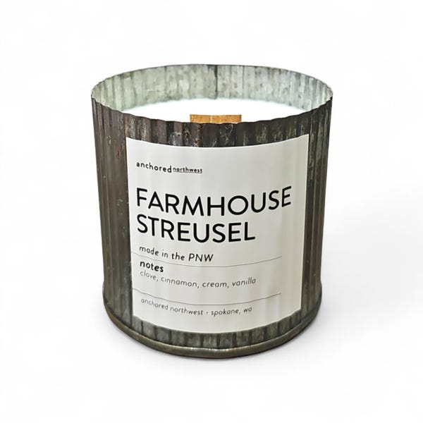 Farmhouse Streusel Candle Gift | Cinnamon Vanilla Cream | Cozy Fall Bakery Scent