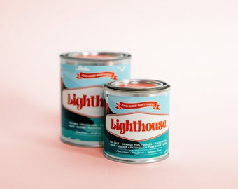 Lighthouse Wood Wick Candle | Boyfriend Gift | Gifts for Him | Gifts for Her | Housewarming Gift | Scenic Route | Paint Can Candle