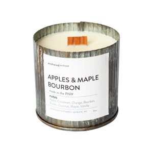 Apples & Maple Bourbon | Wood Wick Candle | Fall Candles | Fall Decor | Christmas Candles | Holiday Candle | Winter Candle | Pumpkin Spice