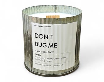 Vela de citronela "Don't Bug Me" / Limón y limoncillo / Vela repelente de insectos para exteriores