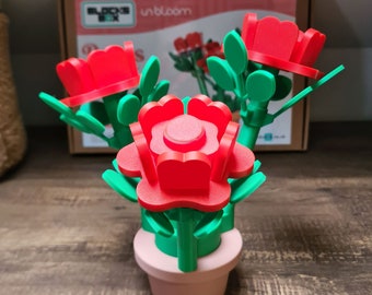 Kit bouquet di rose – Costruisci le tue rose – Kit di rose con fiori per cassetta delle lettere in Blocks Box – Regalo di San Valentino, Regalo per la Festa della Mamma