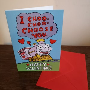 I Choo Choo Choose You Simpsons Funny Valentines Day Card For Him For Her Cute Anniversary Card For Boyfriend, For Girlfriend image 7
