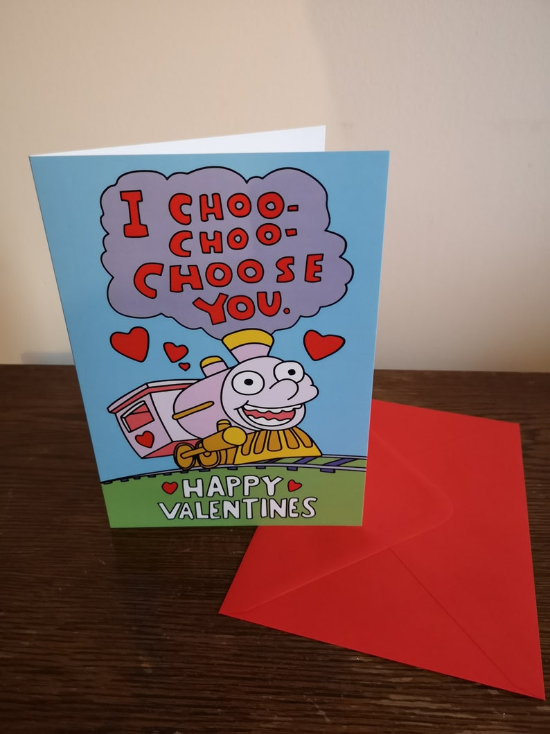 I Choo Choo Choose You Simpsons Funny Valentines Day Card For Him For Her Cute Anniversary Card For Boyfriend, For Girlfriend image 7