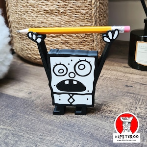 DoodleBob Pen Pencil Holder - Sponge Bob Home Decor - High Quality 3D Print, Funny Gift