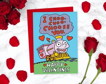 I Choo Choo Choose You Simpsons Tarjeta divertida del día de San Valentín para él para ella / Linda tarjeta de aniversario / Para novio, para novia