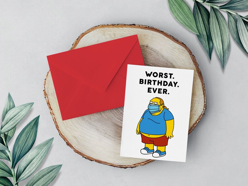 Worst Birthday Ever Funny Birthday Card Comic Book Guy Face Etsy